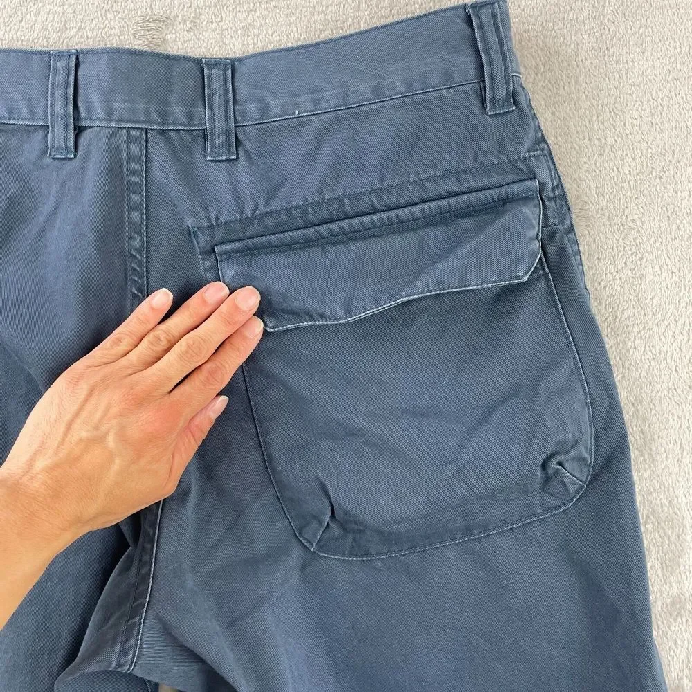 UNIS Field Cargo Shorts Men Medium‎ (32x9) Blue Chino Zip Fly Made in Korea